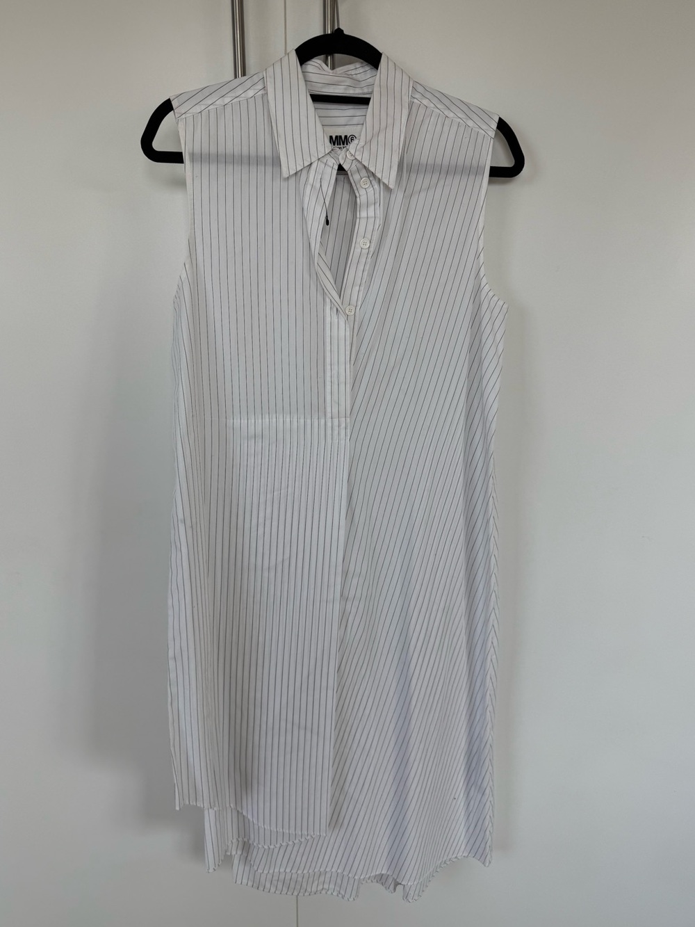 MM6 MAISON MARGIELA - PINSTRIPE ASSYMETRICAL SHIRT DRESS - MEDIUM